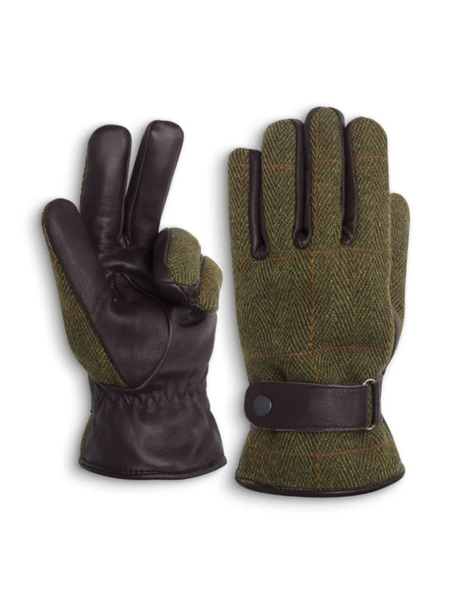 Handsker i tweed og lammeskind, herre - Billede 7