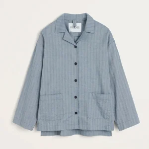 Pyjamas Shirt Herringbone | Mix Dust Blue