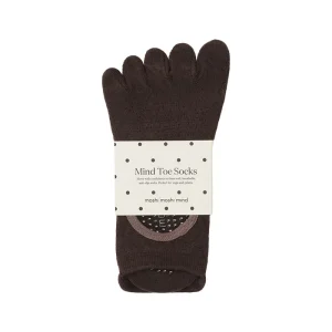 Anti-slip tåstrømper | Dark Brown