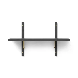Sector Shelf Single/Narrow - Black Ash/Brass