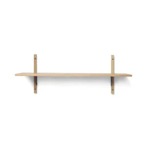 Sector Shelf Single/Wide - Oak/Black Brass